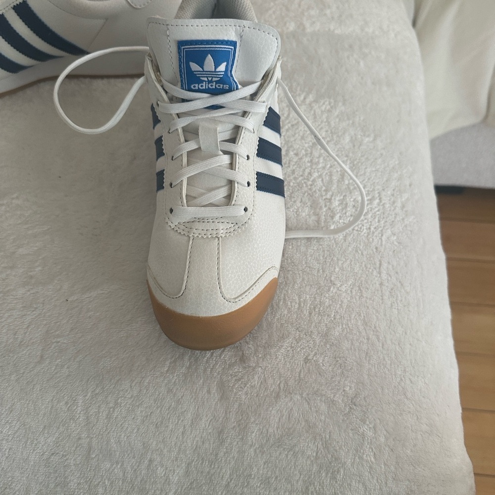 Adidas Kids White and Navy Sneakers